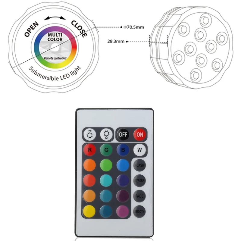 Светодиодная погружная свеча с дистанционным управлением цветочный светильник