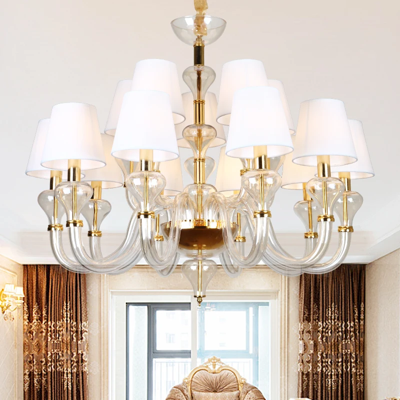 Современная стеклянная люстра с абажуром для гостиной спальни кухни Lustre de cristal