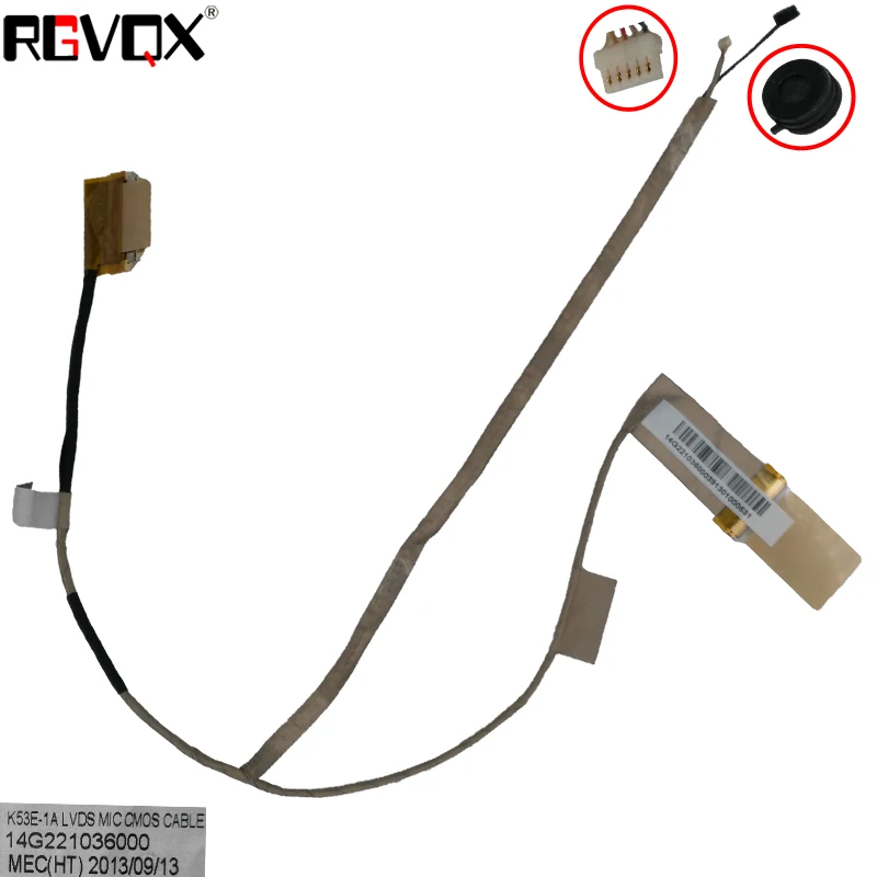 Новый ноутбук кабель для Asus K53E k53s K53SC X53 A53 с микрофоном PN: 14G221036000 14G221036002 светодио