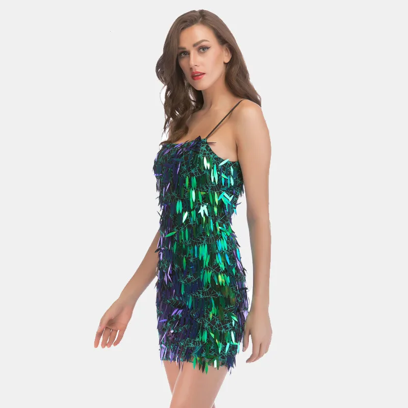 Зеленый сексуальный ремень блестками Bodycon платья женские вечерние с открытой