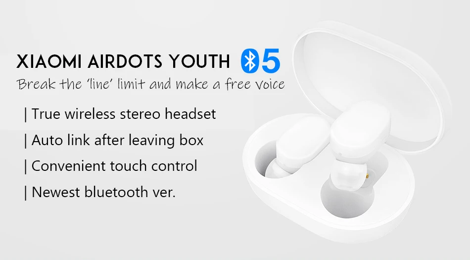 Xiaomi AirDots Youth Bluetooth гарнитура TWS True беспроводной стерео милый мини 4,2g светильник Наушники управление зарядным устройством