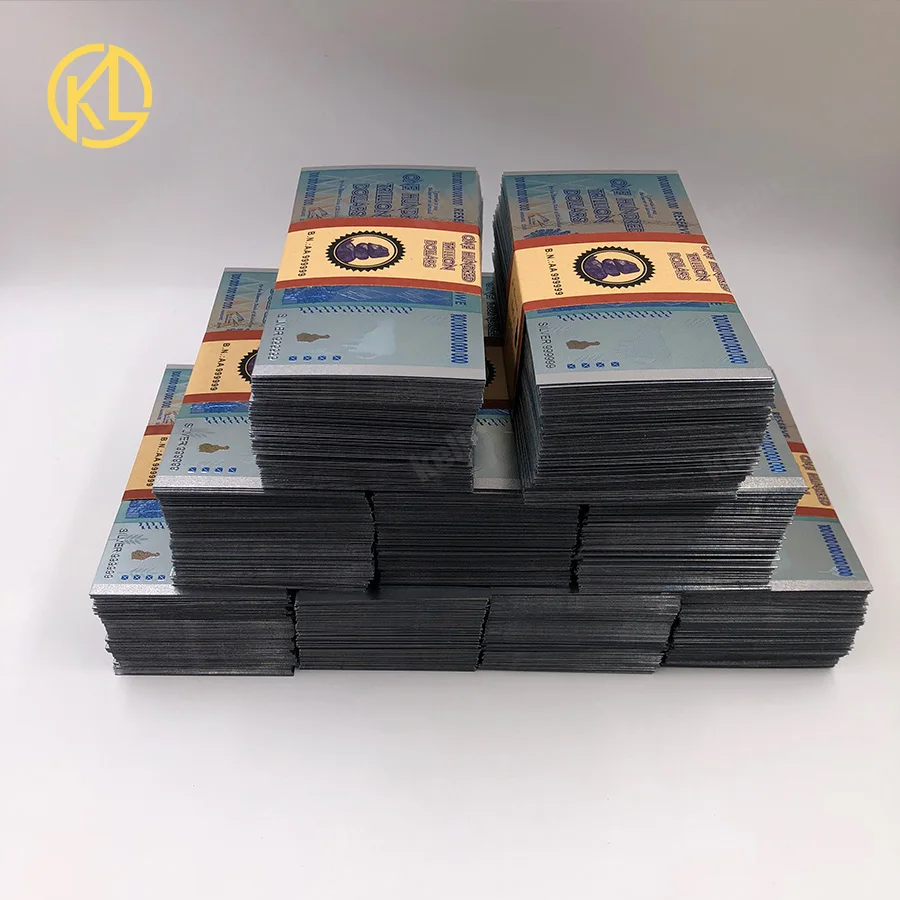 900 шт/партия ленточная фольга, посаженная 100 триллионов банкнот, купюр, цветной Серебряный/Золотой счетчик банкнот для маркера, подарок, деньги