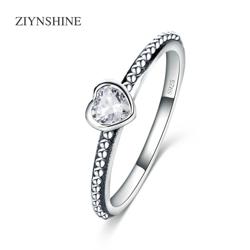 ZIYNSHINE Одежда высшего качества 3 цвета Серебро Цвет кольцо фианит Сердце