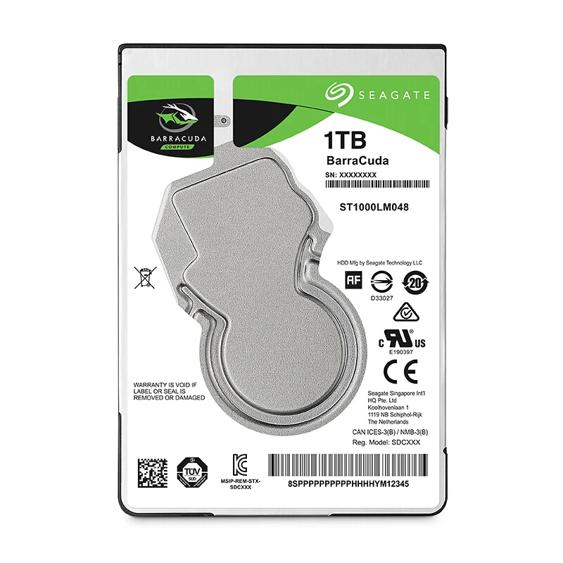 Seagate BarraCuda ноутбук HDD 1 ТБ SATA 6 ГБ/сек. 2 5 &quot7 мм 128 МБ кэш 5400 об/мин внутренний жесткий