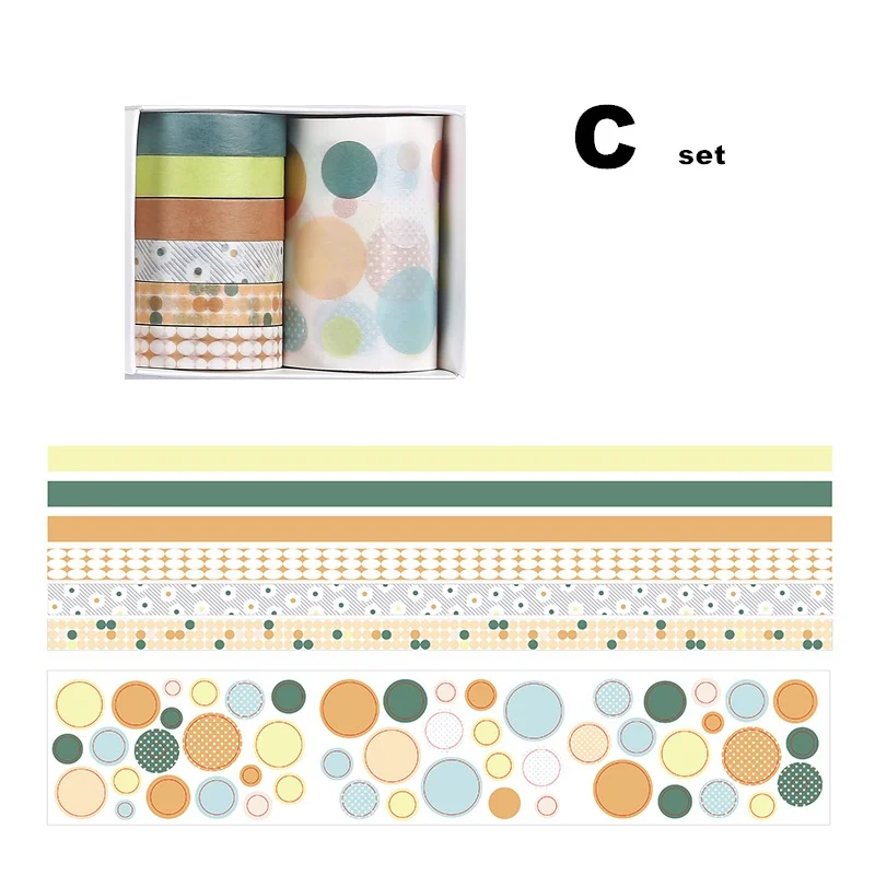 C 7 шт сохранить дату цветной бумажный набор декоративного скотча Васи 10 мм 60 мм декоративная бирка Маскировочные ленты Дневник стикеры для альбомов подарочные канцелярские товары A6479 - Цвет: C