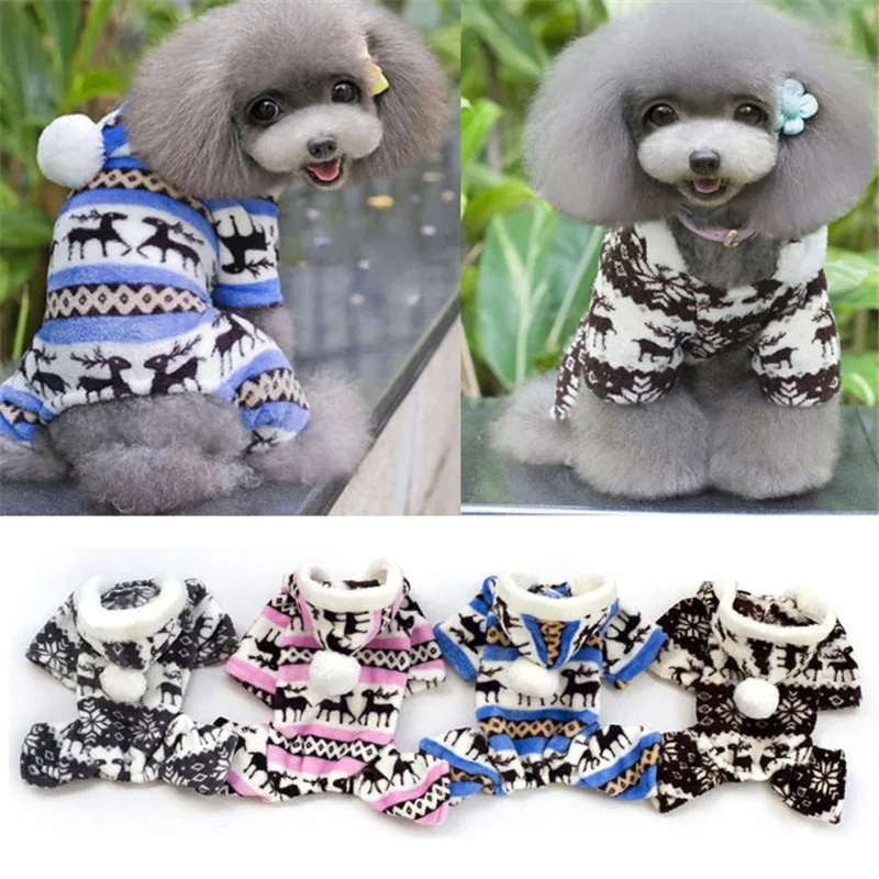 DogLemi Рождество Собака Теплая одежда комбинезон для щенка Толстовка пальто собачка одежда D1211