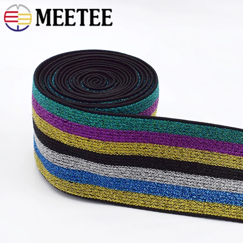 5 ярдов 40 мм Экологичные полосатые нейлоновые эластичные резинки мягкие кожаные
