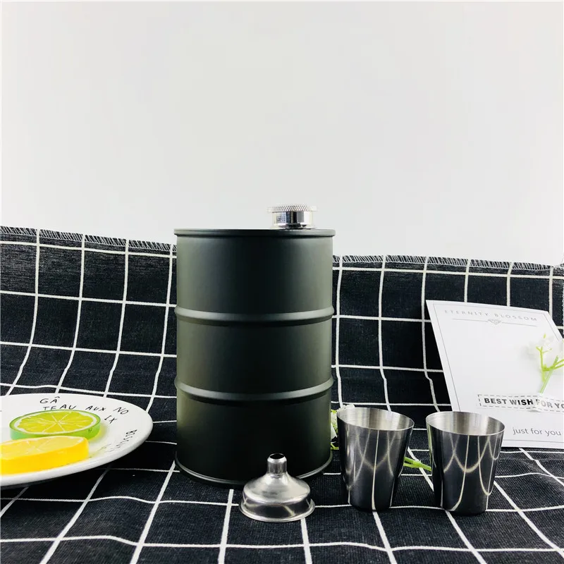 LPPUNK, новинка, 25 унций, бутылка для воды, водки, чашки для масла, бочки для виски, воронка, металлическая бутыль нержавеющая сталь, 304, спирт, ликер, фляга, набор