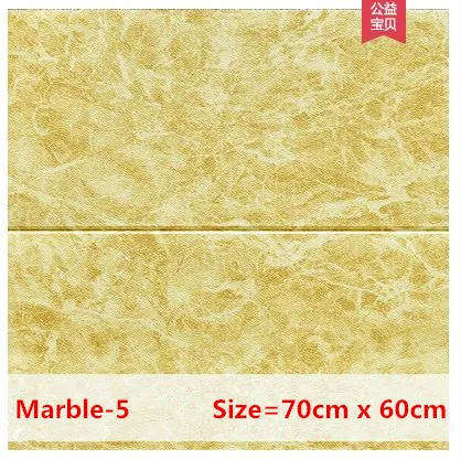 Marble-5 70cm x 60cm 3d стерео наклейки на стену спальня обои самоклеющиеся гостиная фон стены водостойкий поролон декоративные наклейки на стену - Цвет: Marble-5 70cm x 60cm