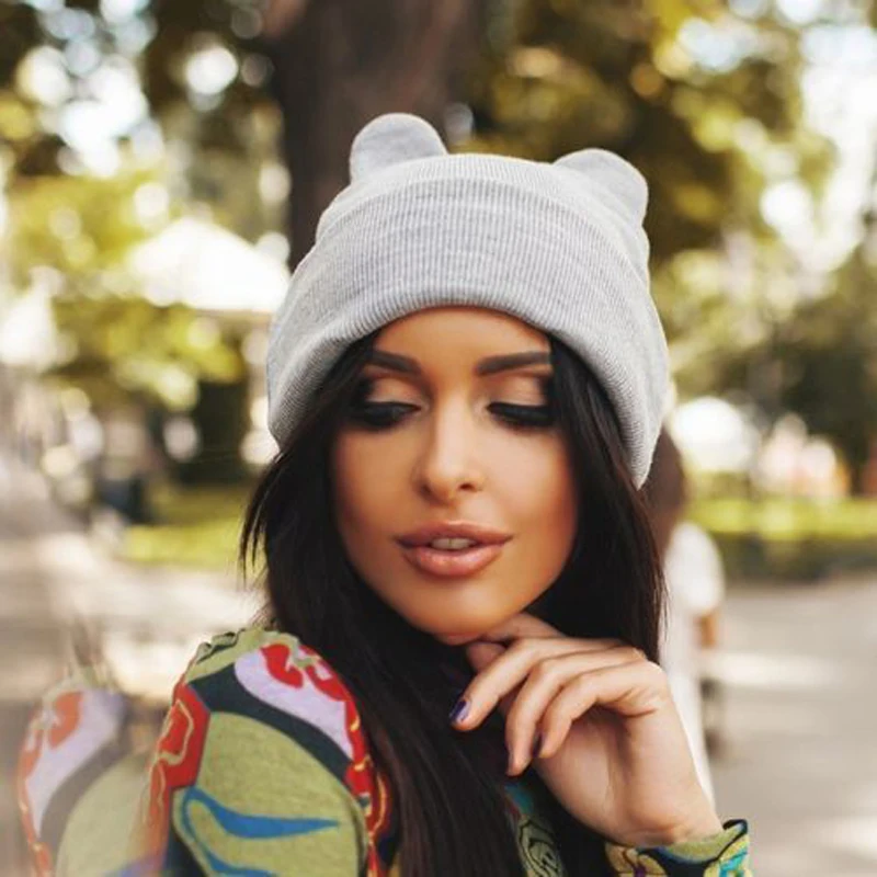 Новинка осени 2017 женская искусственная Лыжная вязка фетровая шапка версайз|slouch