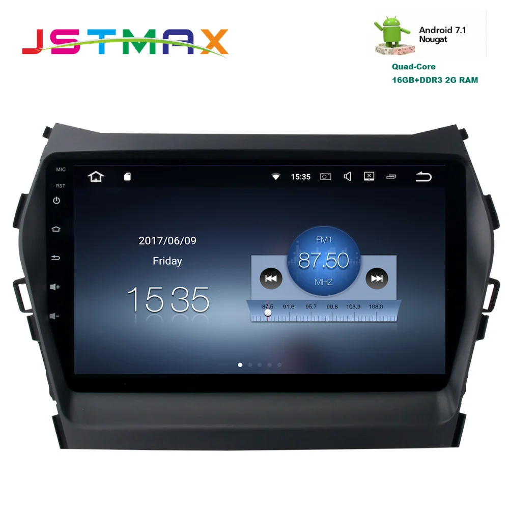 JSTMAX 9 "Android7.1 автомобиля навигационный GPS радиоприемник для hyundai Santa fe IX45 2013 2016 1G +