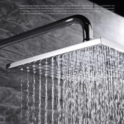 Настенный хромированный квадратный термостатический медный смеситель для душа