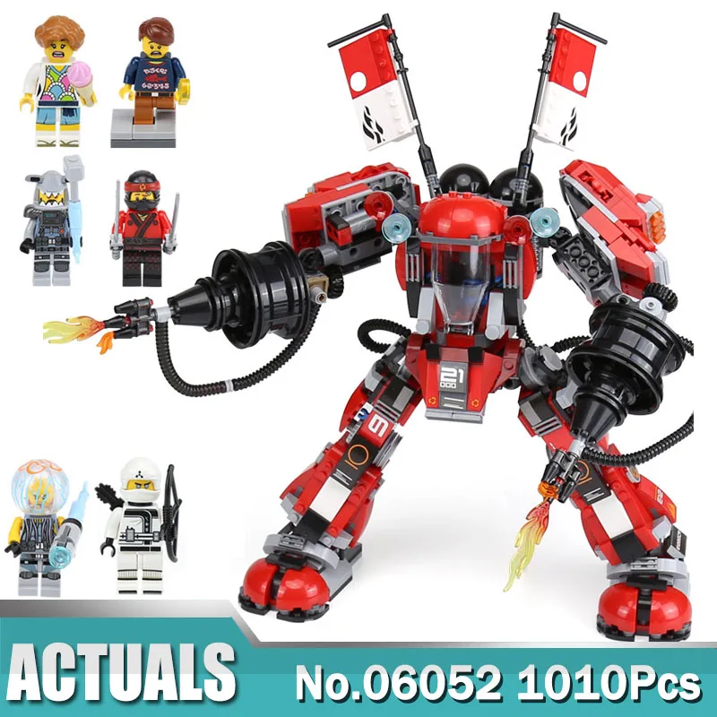 Ninjagoes фильм 06052 огонь мех Робот строительные блоки кирпичи развивающие игрушки