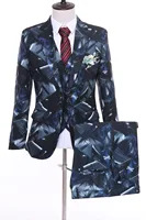 British Style Men's Suits Slim Fit Bespoke Notched Lapel Groomsmen Groom Tuxedso Mens Wedding Suit(Jacket+Pants+Vest
