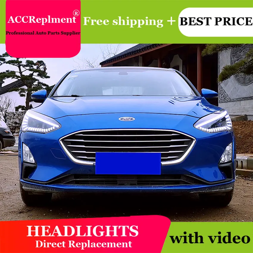 Автоматическое освещение Стиль светодиодный налобный фонарь для Ford Focus фары 2019