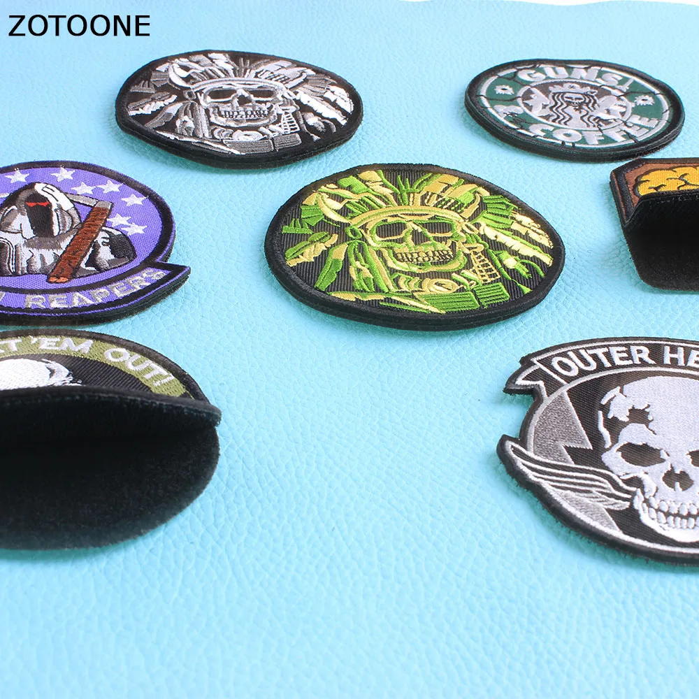 ZOTOONE модные липучки патчи Grim Reaper панк мотоциклетные для одежды розовые пушки кофе