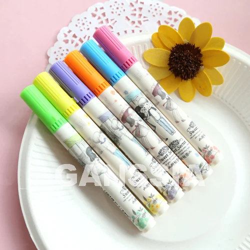 

Sweet love series highlighter pens for paper notebook DIY drawing marker pen School stationery office material (ss-1202)