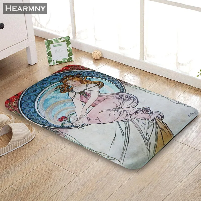 HEARMNY Новое поступление коврик Альфонс Муха t коврик для дома машина сделанная Противоскользящий Коврик Гостиная/Прихожая коврик для ванной для детей подарок - Цвет: 8