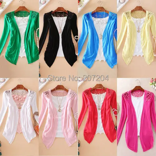 ГОРЯЧИЕ святого валентина подарок Мода 10 цвет Женщины Кардиган Продажа Кружева