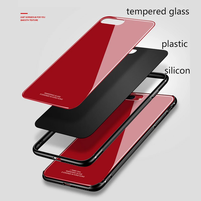 Чехол из закаленного стекла для iPhone XS Max 8 Plus 7 X роскошная гибридная задняя крышка