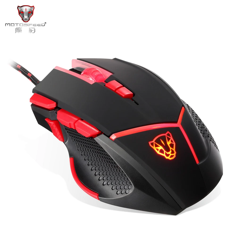 MOTOSPEED V18 мышь Проводная игровая мышь 4000 dpi 9 Кнопок светодиодный светильник Кнопка огонь/Снайпер кнопка для ноутбука ПК компьютер геймер мышь