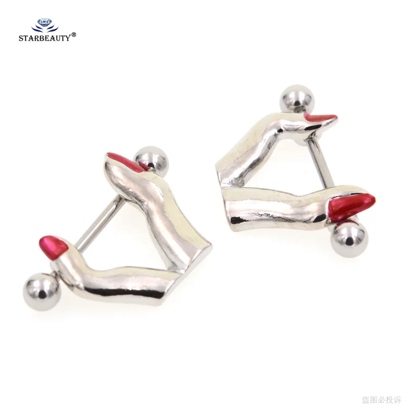 

2pcs/lot Fashion Ladies Red Finger Nipple Ring Sexy Nipple Piercing Stainless Steel Jewelry Helix Piercing Nipple Rings Pircing