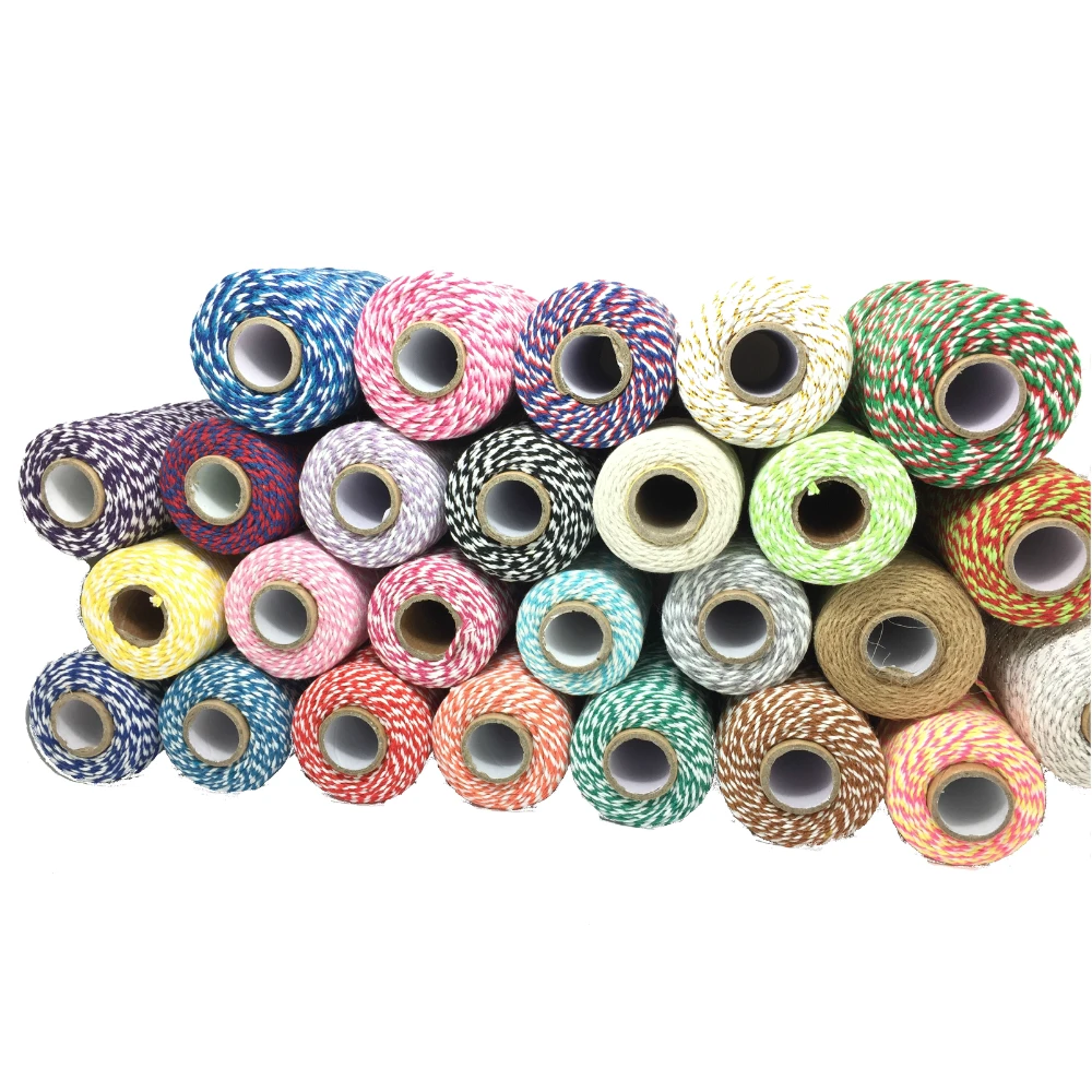 ZERZEEMOOY 8ply 1~ 1,5 мм 100 Ярд/катушка Хлопок Bakers шпагат смесь Baker's шпагат подарочная упаковка шпагат для ремесла 24 цвета