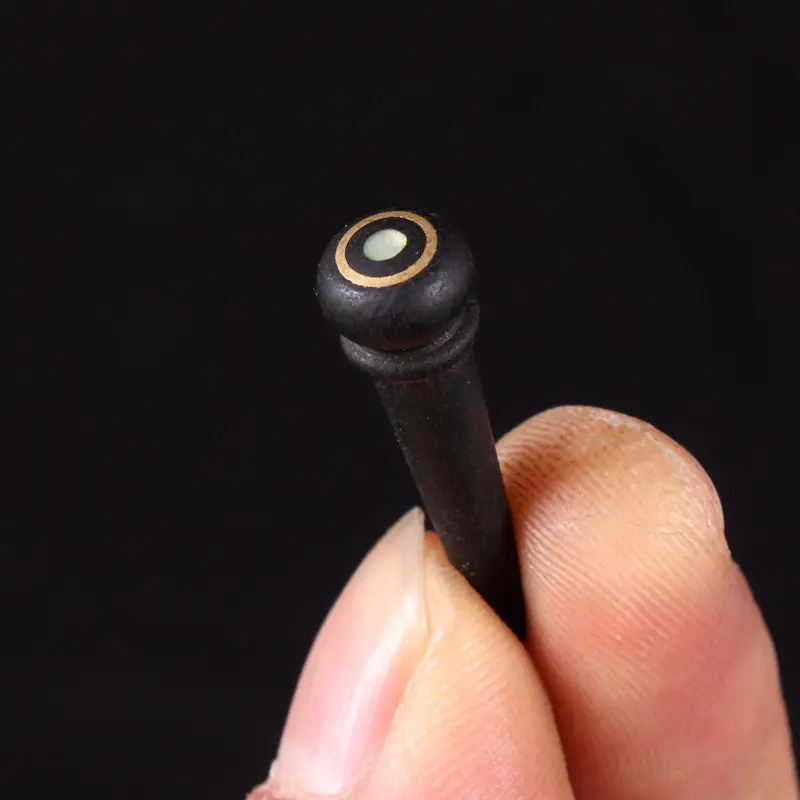 

20sets Ebony+brass ring Abalone inlay Acoustic Guitar Pressure string column