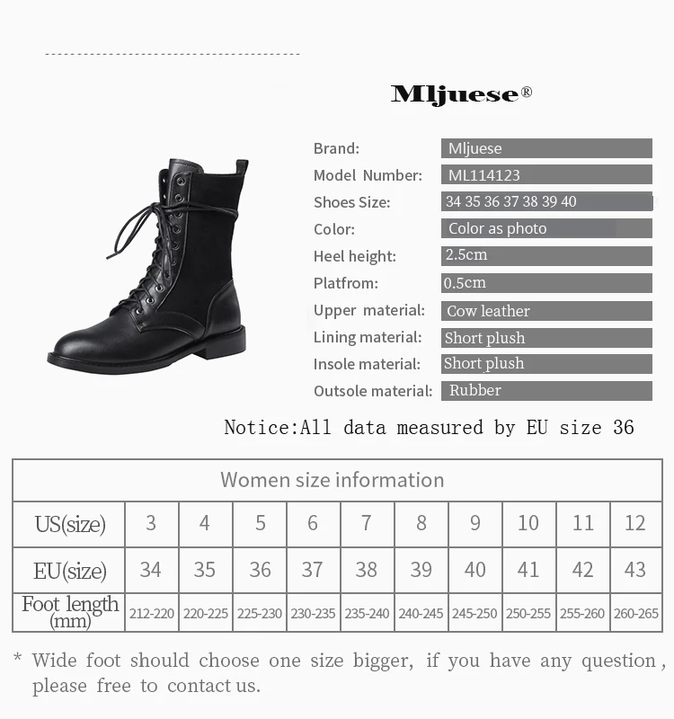 MLJUESE/; женские мягкие ботильоны из коровьей кожи; Цвет Черный; зимние короткие плюшевые ботинки на низком каблуке с круглым носком; женские ботинки для верховой езды