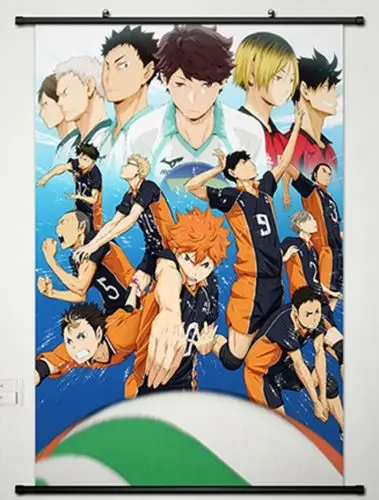 Домашний Декор Аниме Haikyuu! Настенные прокрутки плакат Ткань живопись Ключевые