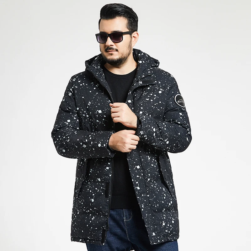 Новинка 2018 большой размер 8XL 7XL парка Мужская зимняя длинная куртка Толстая с