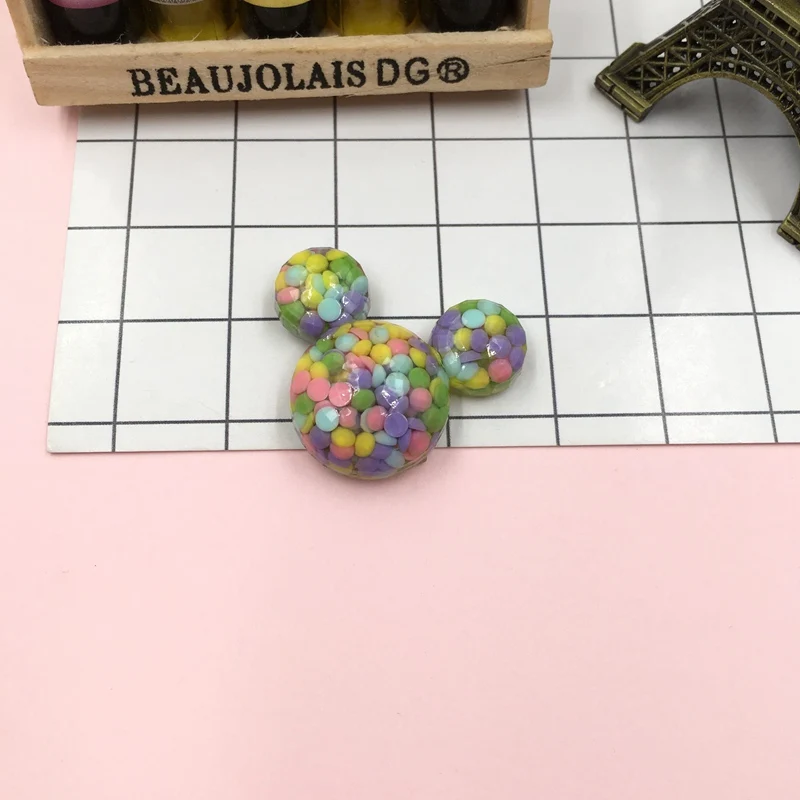 multicolor mickey Смола милые очаровательные сердца, кавайные звезды, Смола Flatback Кабошон для волос Лук центр, скрапбукинг, DIY - Цвет: multicolor mickey