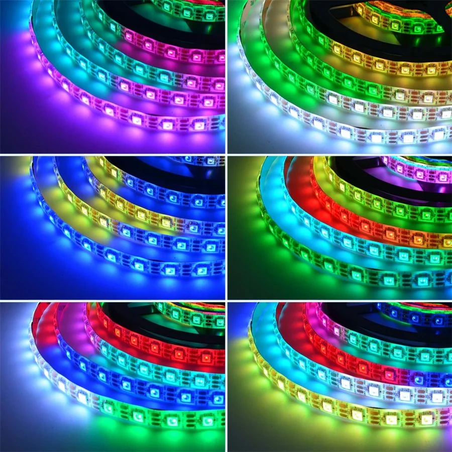 5 м DC5V RGB светодиодные ленты светильник WS2812b SPI IP65/IP67 Водонепроницаемый для рекламы
