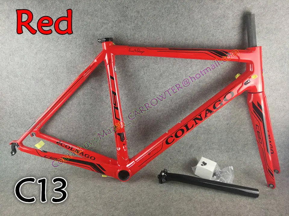 C13 18 цветов T1000 CARROWTER Colnago C60 карбоновая рама для дорожного велосипеда с 48/50/52/54/56 см BB386 3 к матовая/глянцевая - Цвет: C13