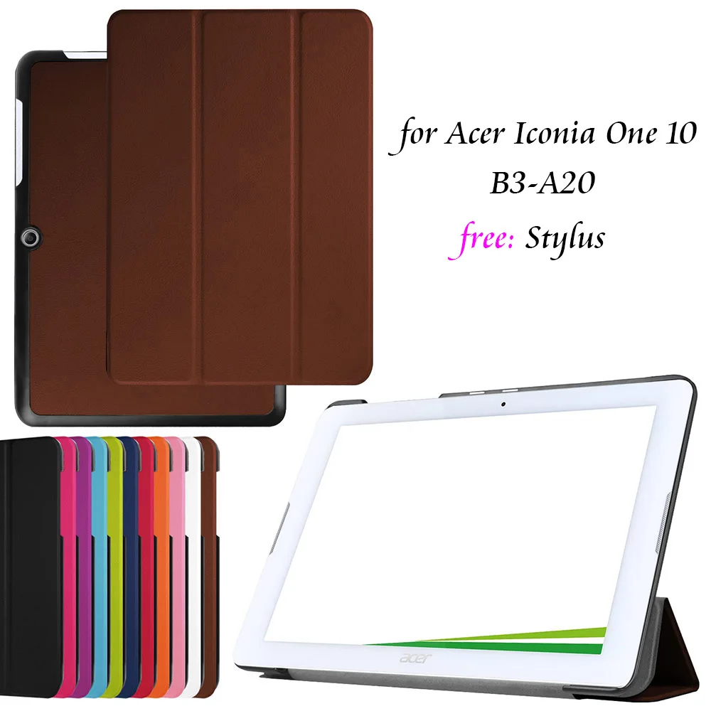Для Acer Iconia One 10 B3 A20 случае tri складной кожаный раскладной стенд чехол для a20 Tablet +