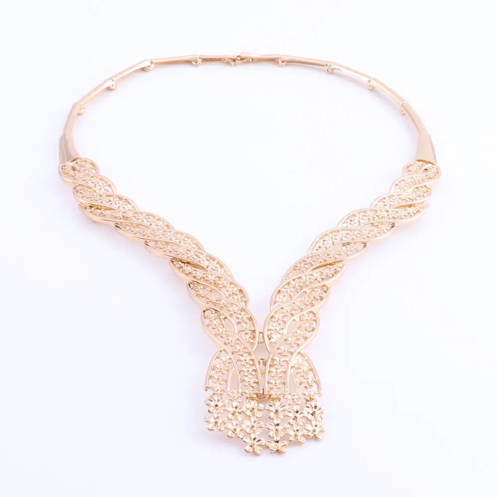 Нигерийский набор украшений для женщин клиент Дубай золотой красочный ювелирный