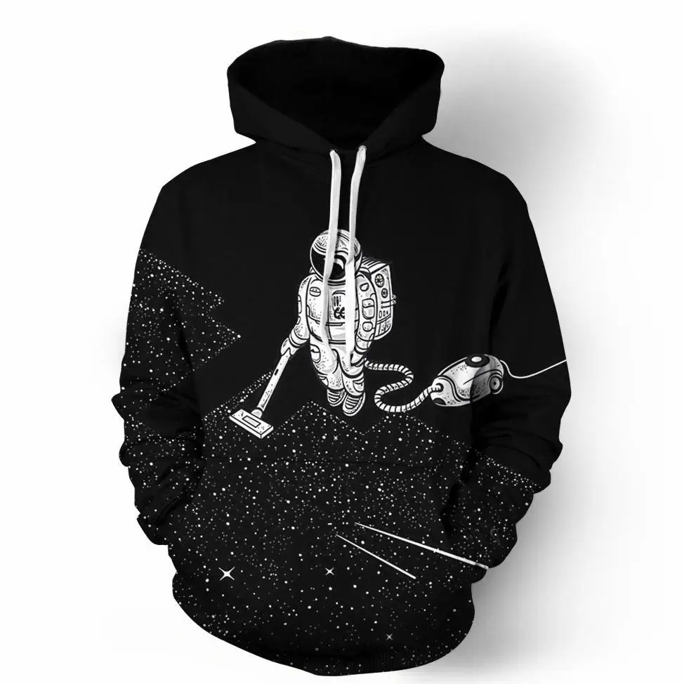 

2017 FASHION MEN WOMEN black Space clearner Galaxy 3D print Hoodie Sweatshirts Pullovers Autumn Tracksuit Winter Loose ThinHoody