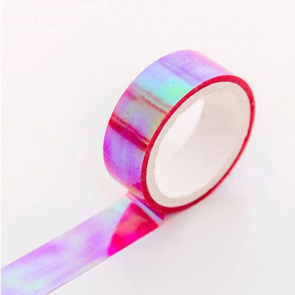Блеск Радуга лазерный лента Washi канцелярские Скрапбукинг декоративный Скотч для
