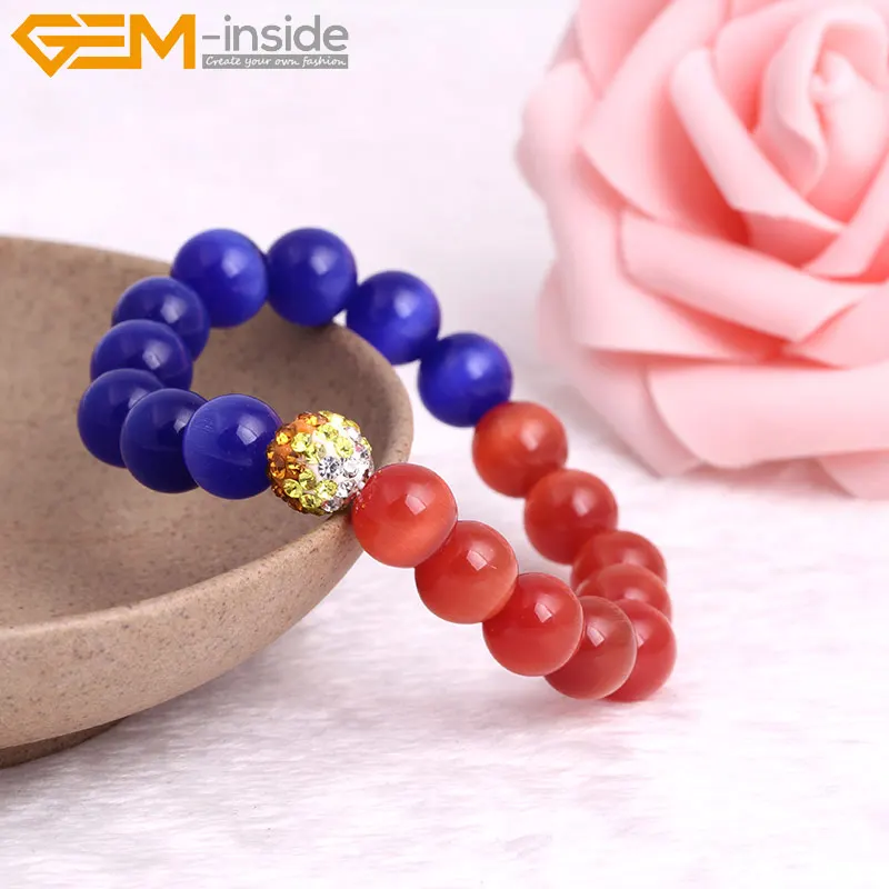 Ручной работы 10 мм смешанный цвет Кошачий глаз круглый бисером для драгоценность