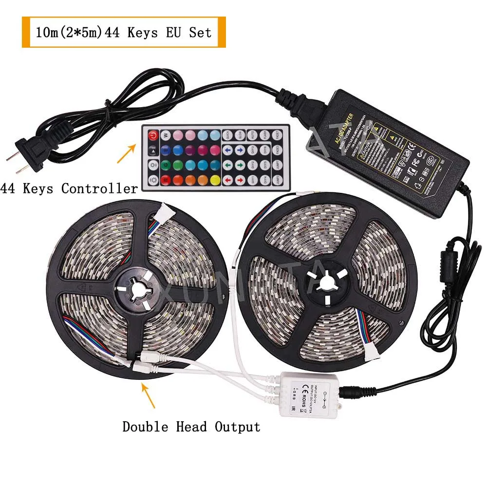 12 В RGB Светодиодная лента SMD5050 RGBW RGBWW 5 м 10 м водонепроницаемая светодиодная лента гибкий светодиодный пульт дистанционного управления+ адаптер ЕС светодиодный набор лент