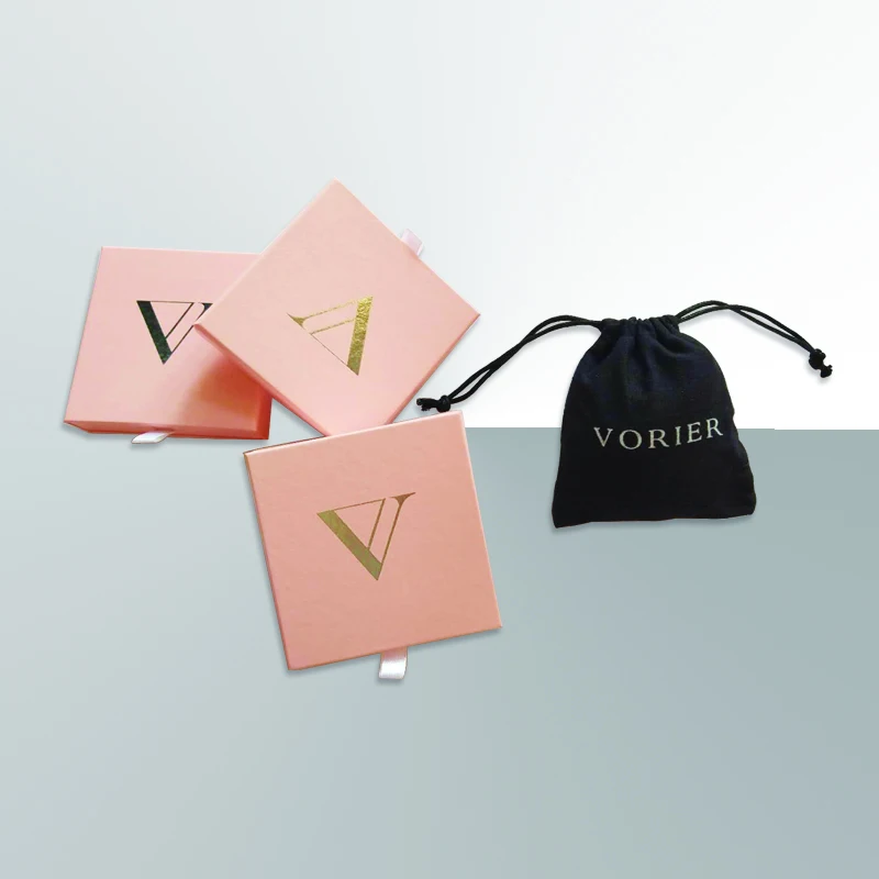 New custom luxury design printed cardboard paper jewelry box with logo printing