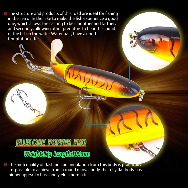 Блесна seapesca рыболовная приманка 100 мм 13 2 г Вращающиеся воблеры Topwater Swim Popper