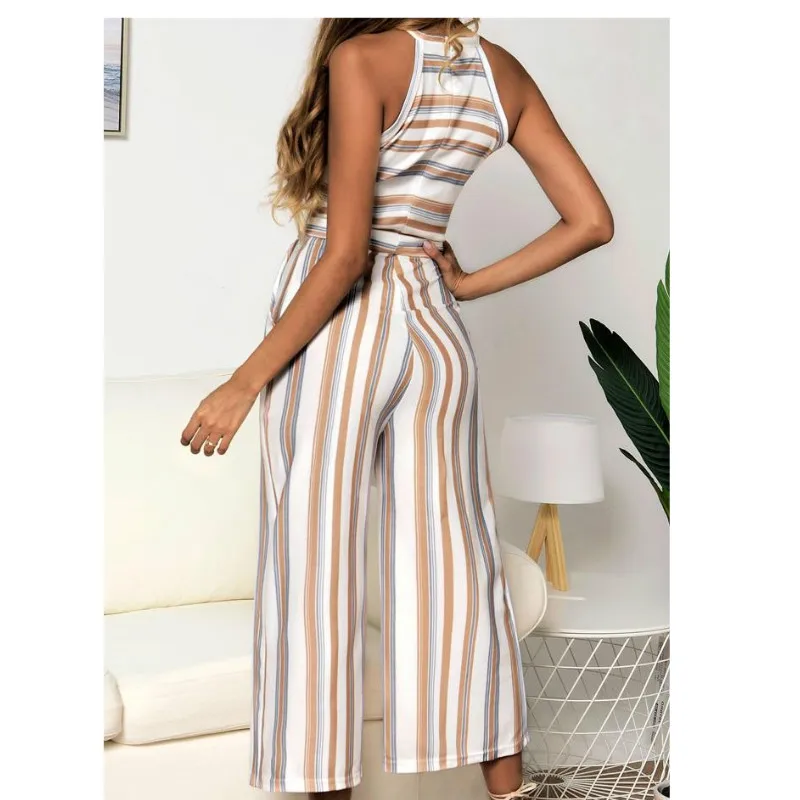 Для женщин в полоску праздничные комбинезоны летний бeз рyкaвoв пляжный