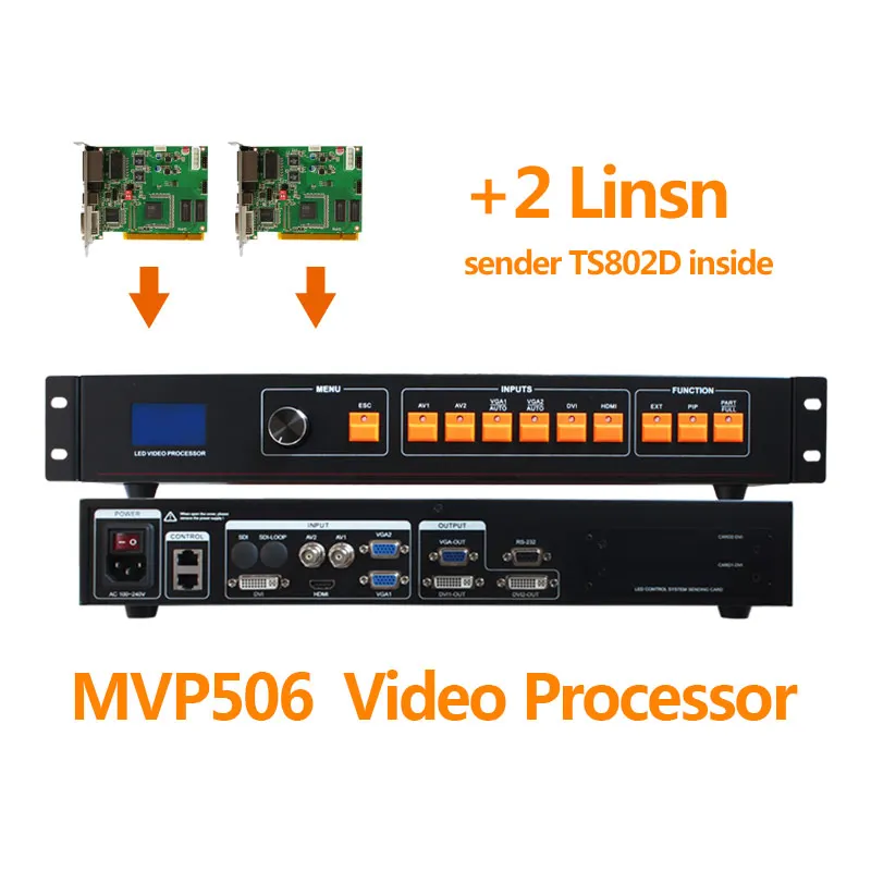 

Processor like KS600+2PCS TS802D LED Video Processor 1920*1200 1920*1080 DVI/VGA/HDMI-Compatible/CVBS LED Video Wall Controller