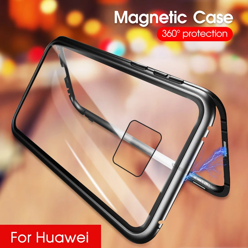 Для huawei mate 20 Pro Магнитный чехол двухсторонний полный защитный чехол для huawei P20 Lite mate 10 ударопрочный металлический бампер чехлы