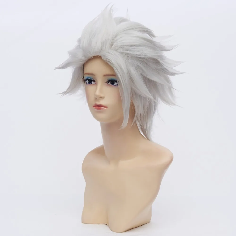 Bleach Hitsugaya Toushirou короткие серебристо белый парик для косплея синтетические волосы