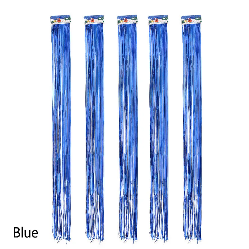 blue 5 шт./лот, 1 метр, Золотая фольга, бахрома, занавеска с блестками гирлянды с кисточками, свадебные фотографии, декорации на день рождения - Цвет: blue