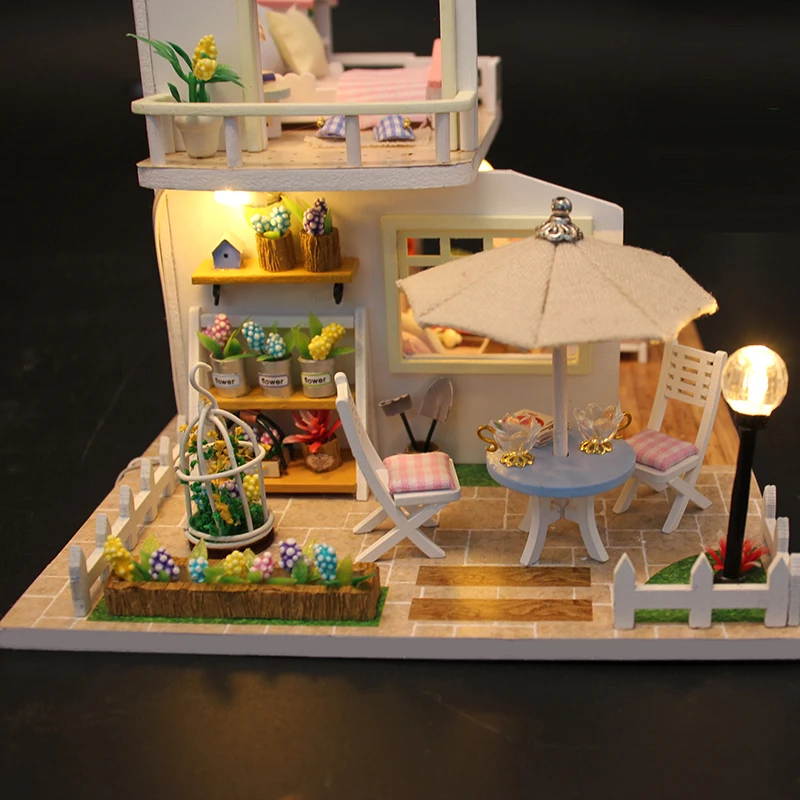 DIY миниатюрный дом с мебелью деревянный Miniaturas кукольный домик игрушки для детей