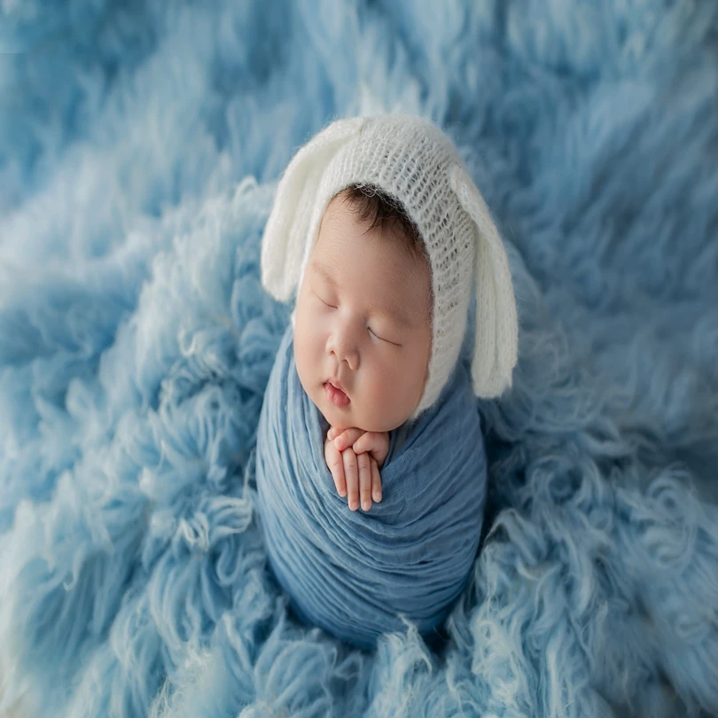 Вязаные свитера для малышей шляпа реквизит для новорожденных, мохер пушистый капот вязаный крючком мальчик Мягкий головной убор; Реквизит ... от AliExpress WW