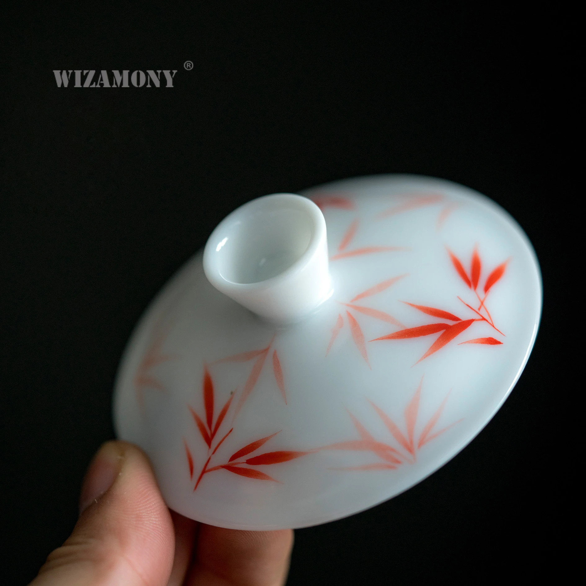 1 шт. wizamony голубой и белый бамбук Gaiwan Китайский древний глазурь Цзиндэчжэнь